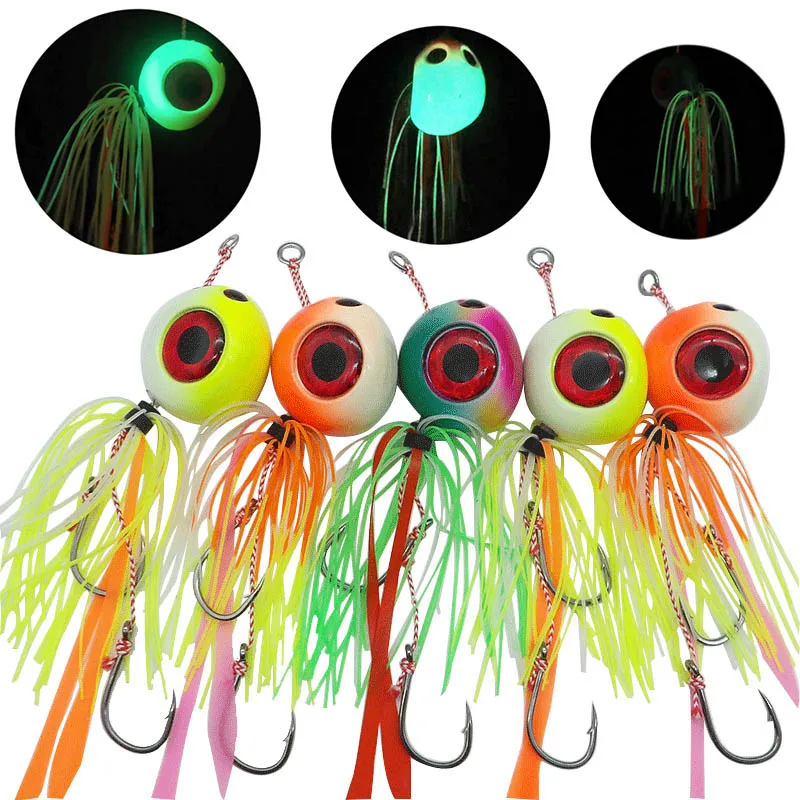 Jigging Lead Jig Bait Glow Jig Sliding Bait 60g 80g 100g 120g 150g 200g 300g Rubber Skirt Fishing Bait  Fishing  Accessories