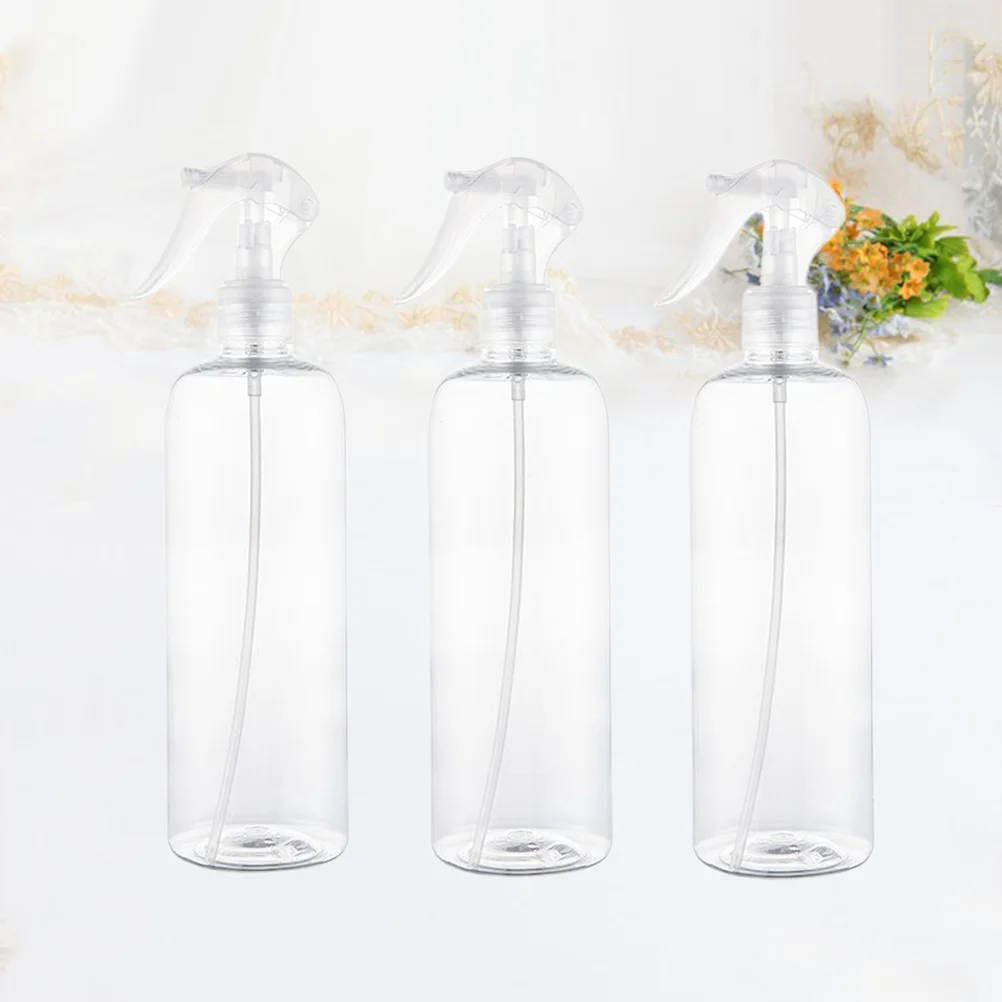 3 Pcs 500ml Plastic Empty Spray Bottle Transparent Flowers Plants Water Sprayer Refillable Bottle Baking Tools for Barber Shop (