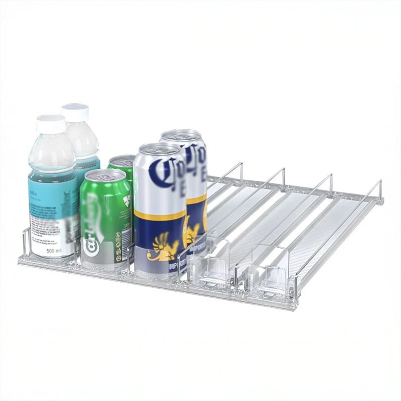 4-5 pcs Automatic Beverage Pusher Supermarket Freezer Home Refrigerator Self-Sliding Track Organizer Cans Bottles Cola Drinks