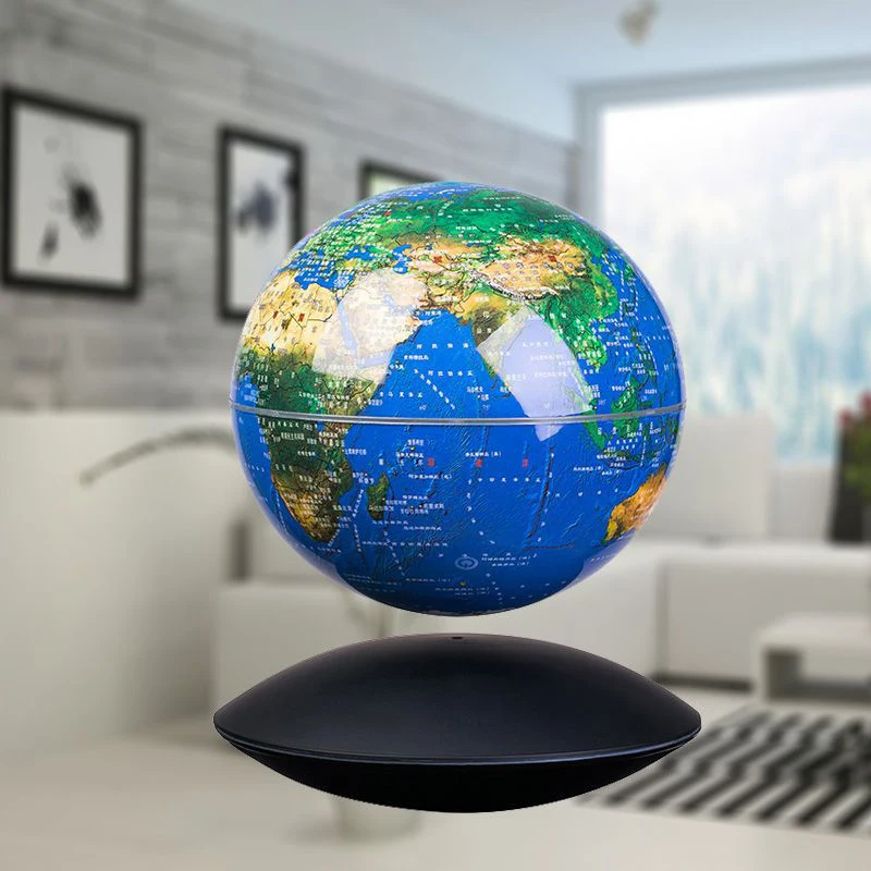 Maglev home office globe ornament 3d three-dimensional desktop living room ornament rotation luminous birthday gift