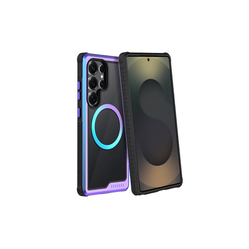 KZDOO Mag Ares Sport Magnetic Drop-Proof Protective Metal Frame PC Anti-Scratch Clear Cover for Samsung S25/S25 Plus/S25 Ultra