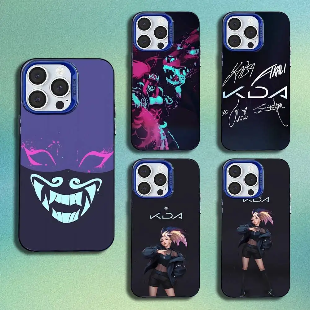 

Leagues Of Legend KDA Akali Phone Case For iPhone 16,15,14,13,12,11,Mini,Pro,SE,MAX Blue Matte Silicone Cover