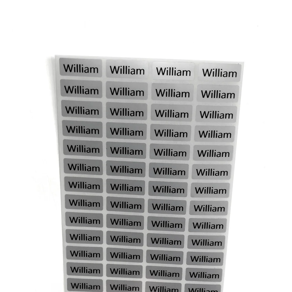 3Size Silver Color Custom Name Stickers Grey Waterproof Personal Office Supplies Tag Labels Children Scrapbook School Stationery