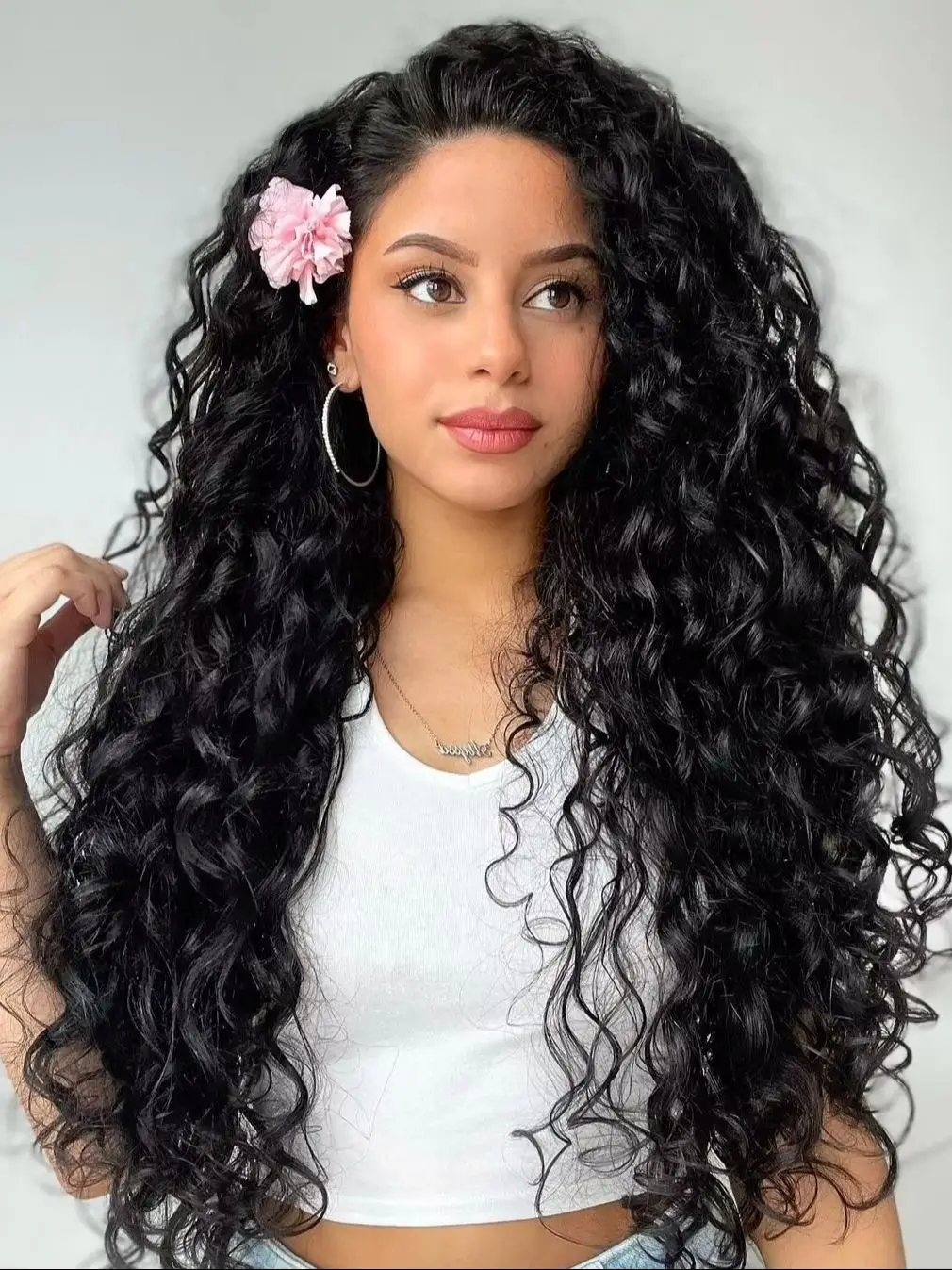 Wasserwellen-Clip-In-Haarverlängerungen aus Echthaar, 120 Gramm, Tiefschwarz, lockige Clip-In-Extensions für Frauen, 7 Stück, Doppelstrang-Remy-Haar