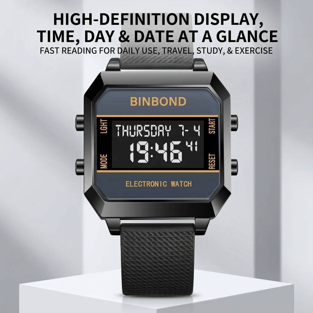 1pcs 트렌디 스퀘어 전자 시계 스포츠 스타일 편안한 - Vintage Digital Watch 리뷰 및 가격