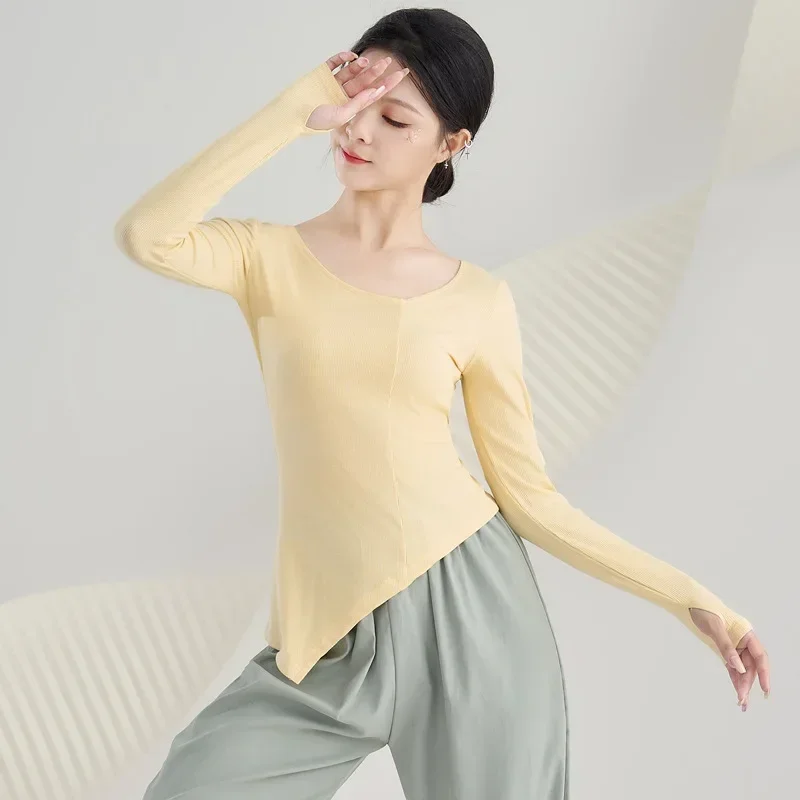 Classical Dance Top Summer Body Training Clothing Women's Dance Clothing Women's Short Sleeve Adult