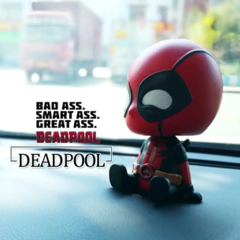 Marvel Cute Mini Bobblehead Doll Deadpool Ornament Avengers Car Creative Decorative Desktop Doll holiday gift Peripheral Movie