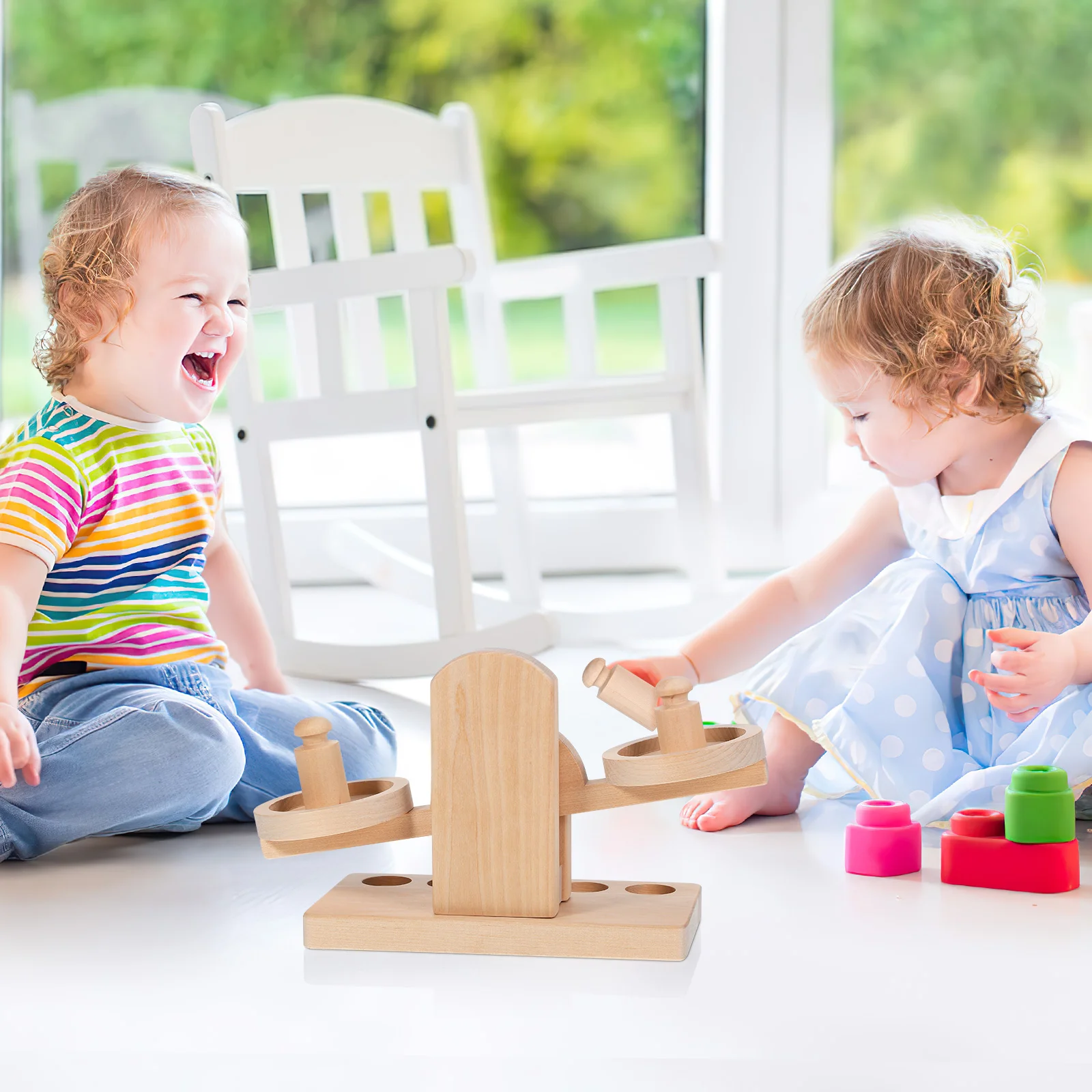 Balance en bois pour enfants, jouets mécaniques éducatifs pour l'enseignement des tout-petits