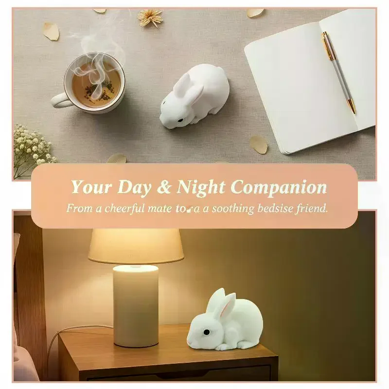 Kawaii White Rabbit  Squeeze Toy Soft Cute Bunny Fidget Anti-Stress Gift for Family Friends Easter Favors