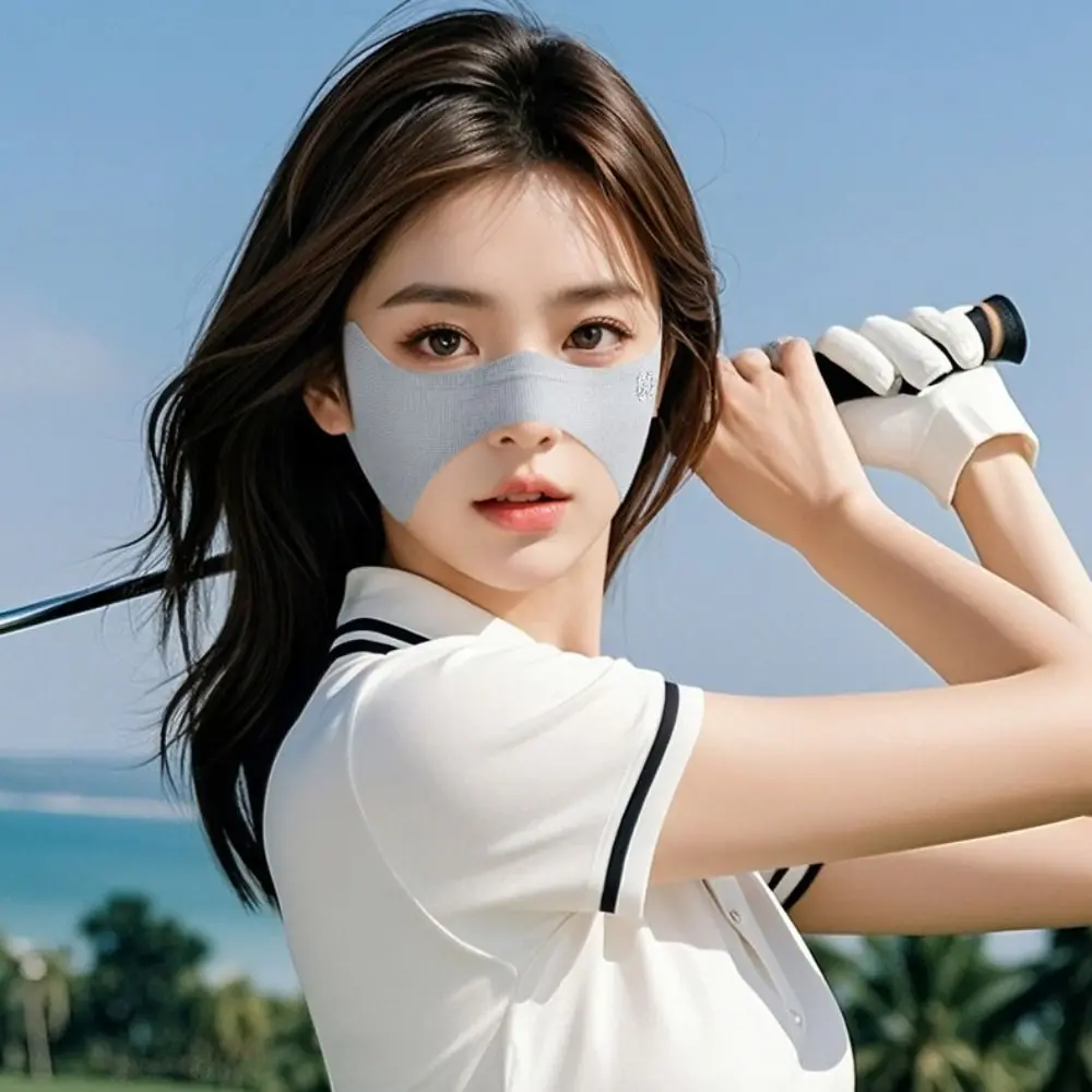 

Breathable Elastic Ice Silk Mask UV Protection Sunscreen Veil Golf Face Mask Solid Color Thin Sunscreen Eye Patches Outdoor