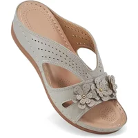 Woman  2024 Trend Women's Slippers Casual Flower Hollow Wedge Beach Shoes Outdoor Fashion Platform Comfortable Non-slip Sandals - Image 3
