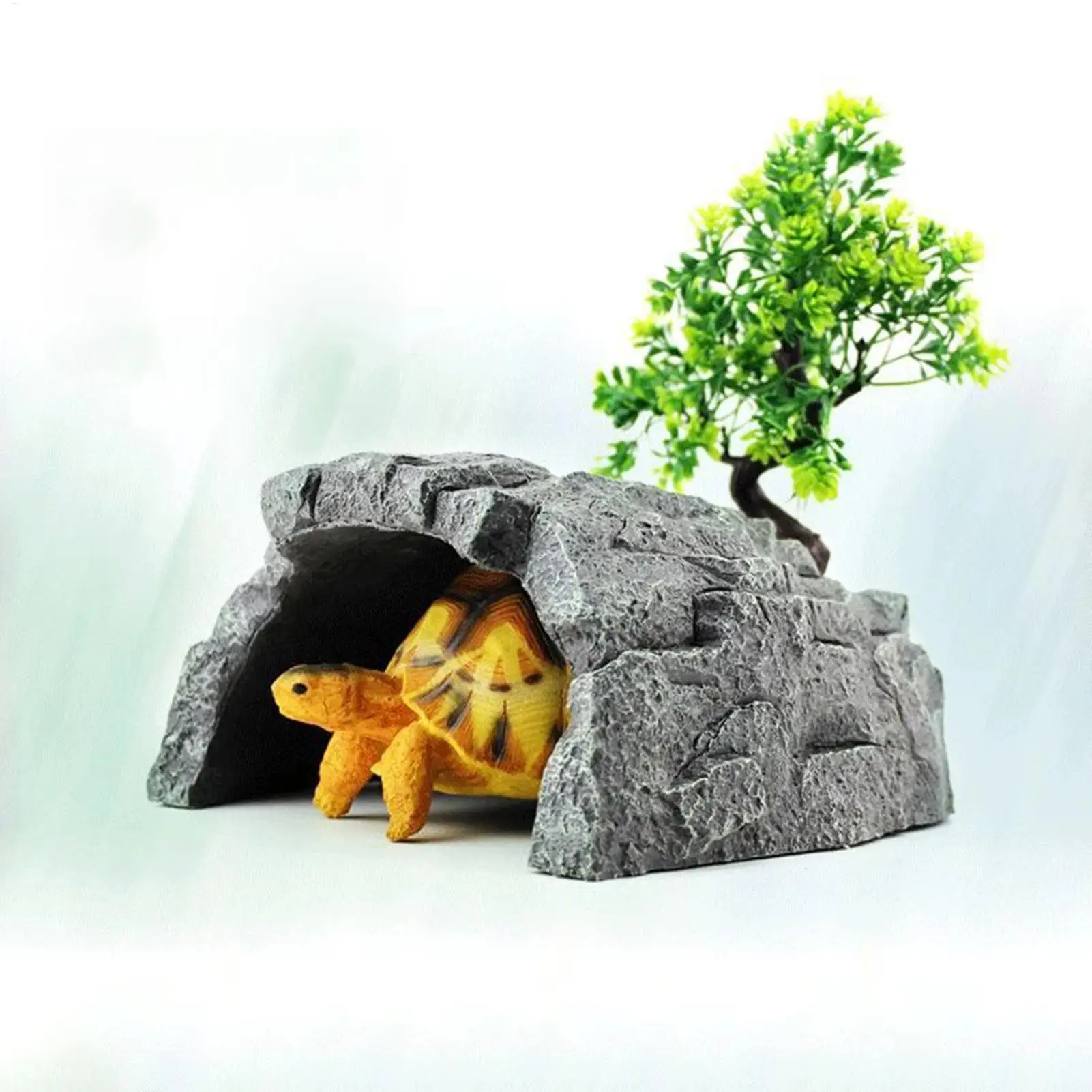 

Декоративный домик-пещера из смолы для рептилий и амфибий: укрытие для ящериц, бородатых агам, змей, для террариумов и аквариумов