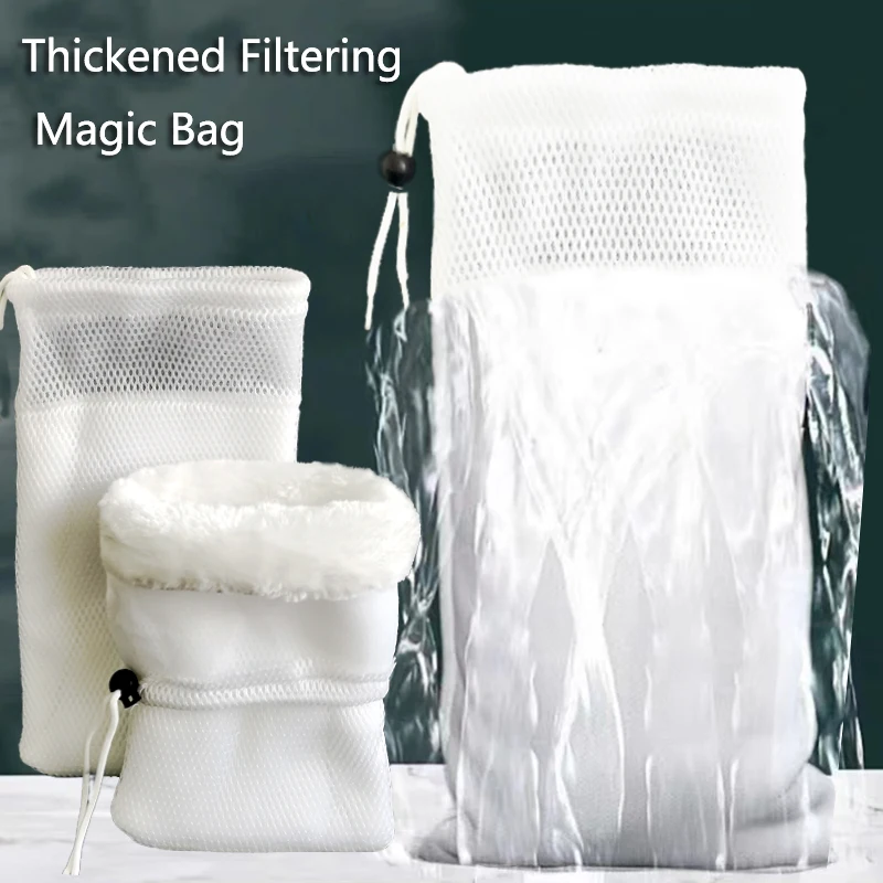 Thickened Encryption Aquarium Filter Bag Reuse Wash Filter Magical Bag Pad Biochemical Biological Filtration Clean for Fish