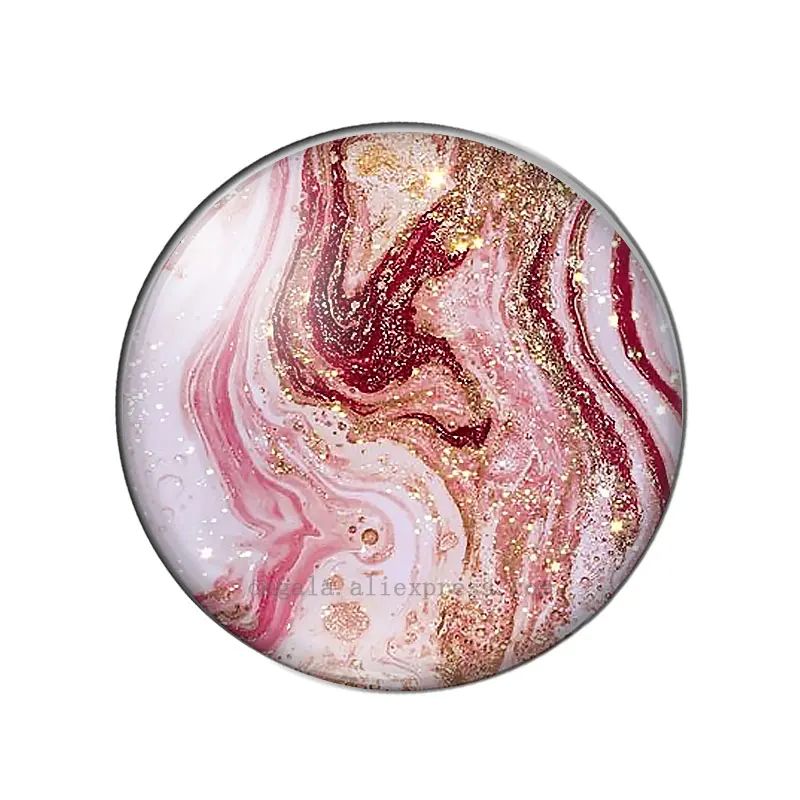Złoty różowy Immation Stone Texture Patterns 12mm/18mm/20mm/25mm Okrągły szklany kaboszon fotograficzny demo płaski tył Dokonywanie ustaleń — zdjęcie 3