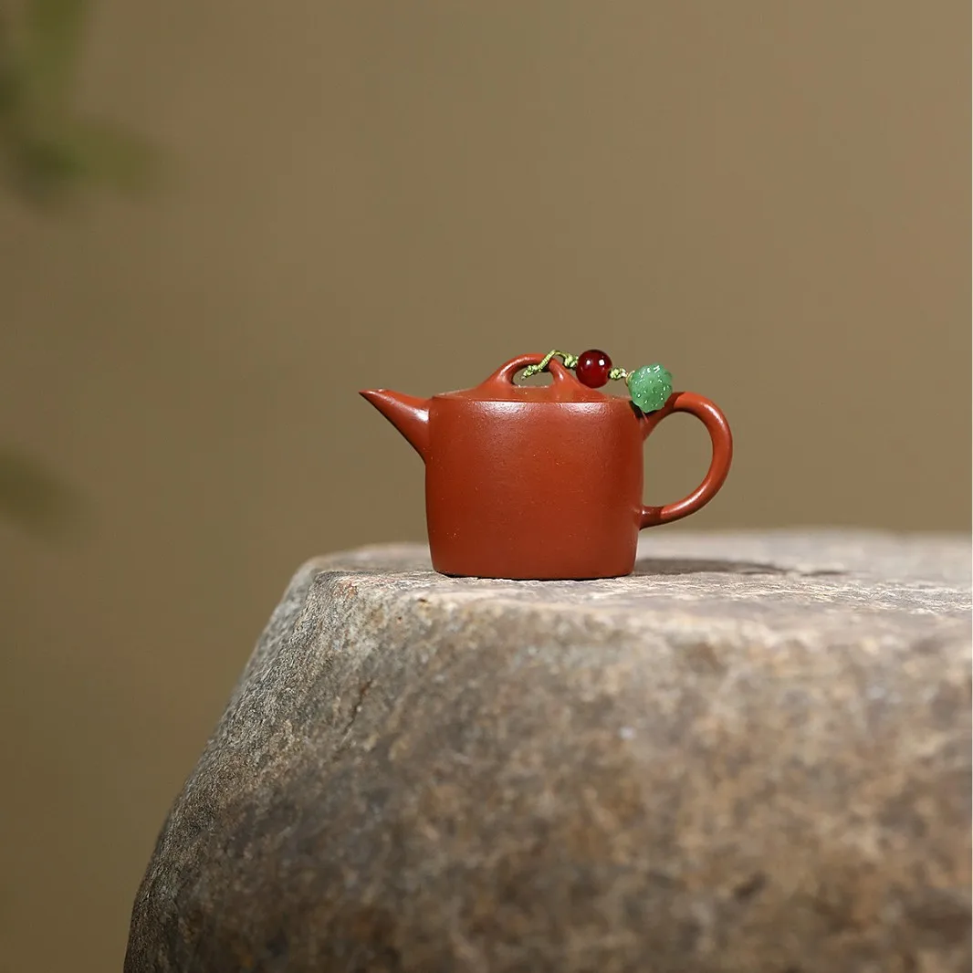Handmade Ball Hole Small Capacity Yixing Purple Clay Pot Ore Coal Kiln Sand Card Cover Fingertip Treasure Smile Straight 55cc