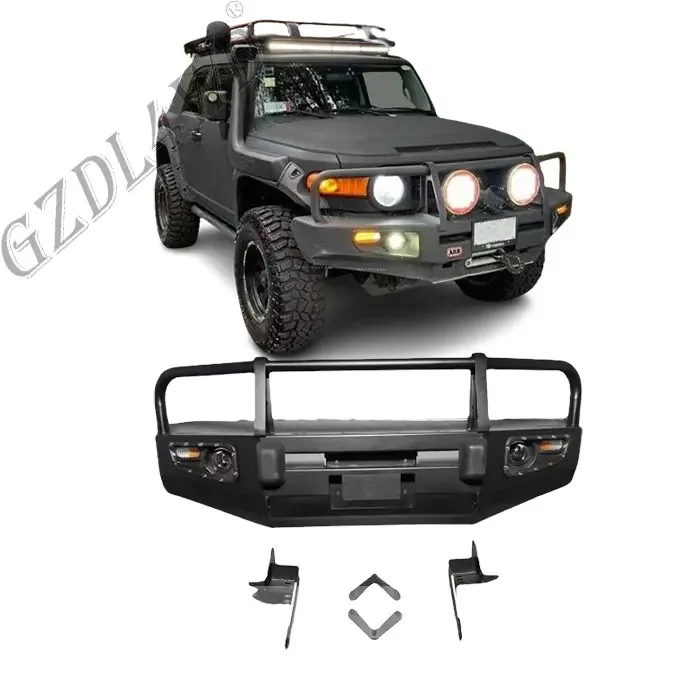 4x4 upgrade body kit Steel Triple-loop Bull Bar Front Bumper For FJ Cruiser Land Cruiser 2007-2014 W/Lights bumper