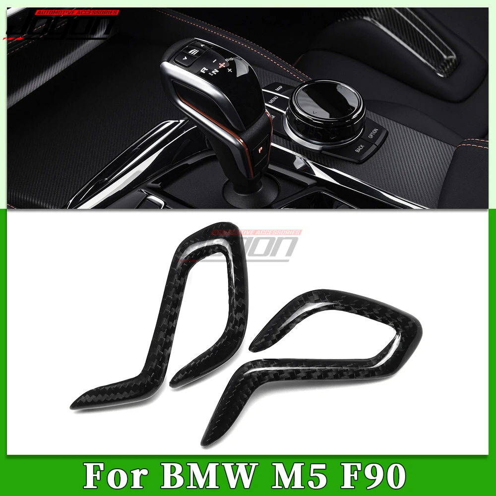 Replace Carbon Fiber Car Interior Central Control Gear Shift Knob Side Panel Cover Trim For BMW M5 F90 X3M F97 X4M F98 2018-2023