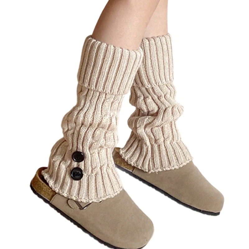 Automne hiver chaussettes jambières bas tricotés chaussettes filles Crochet bas