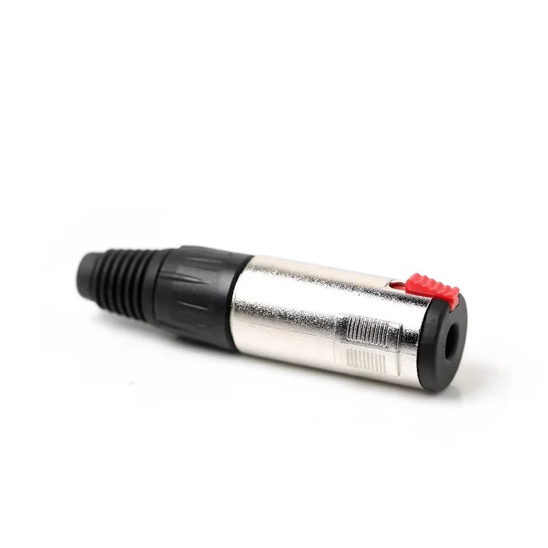 2pcs 6.35mm Stereo Jack 1/4 Inch TRS Female Connector Microphonne MIC Cable Wire Connector with Locking