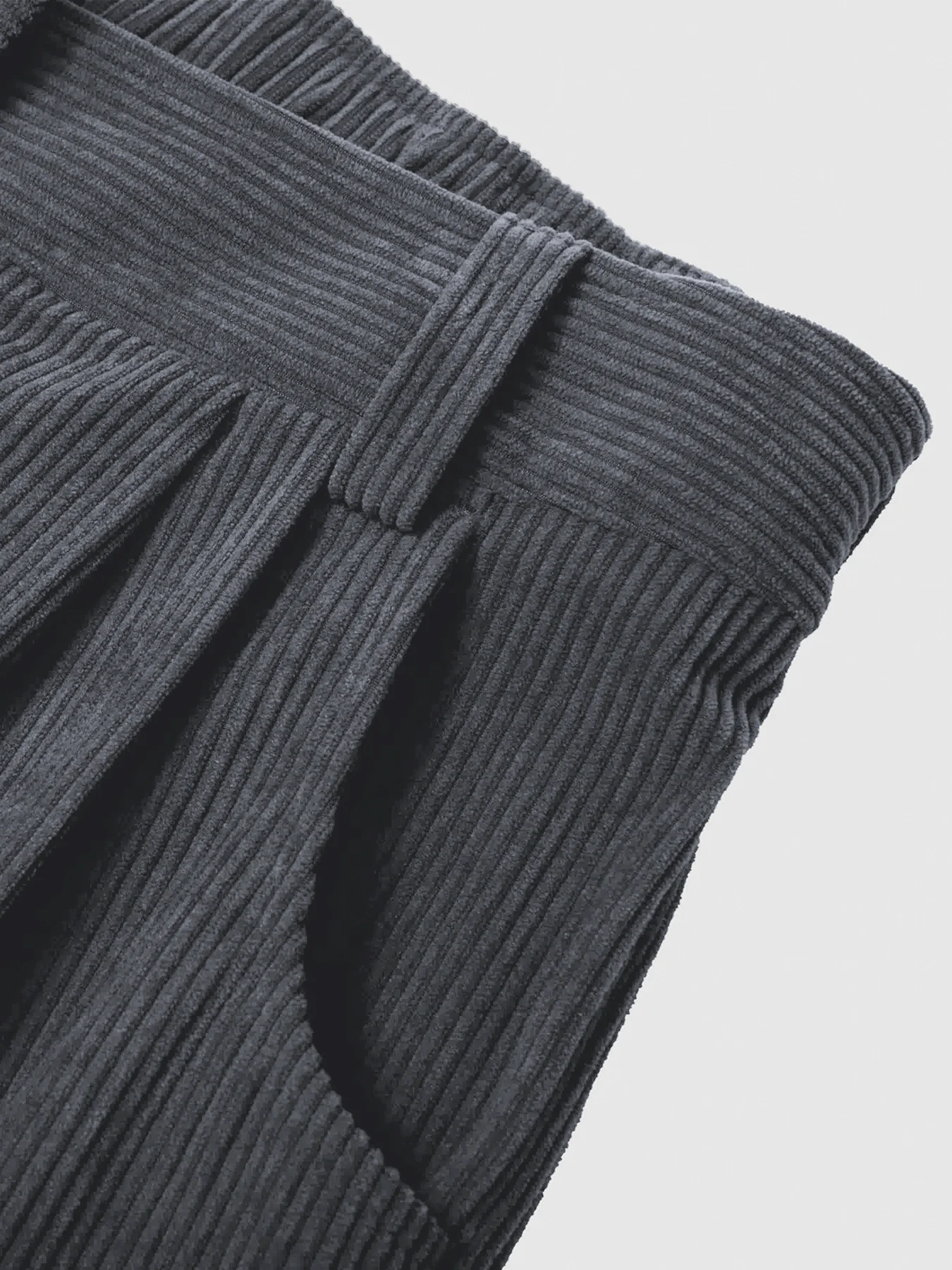 Neue Herbst- und Winter-Freizeitanzüge für Damen in Unifarben aus Cord mit weitem Bein und geraden, samtartigen Hosen, die schlank aussehen – Detail 9