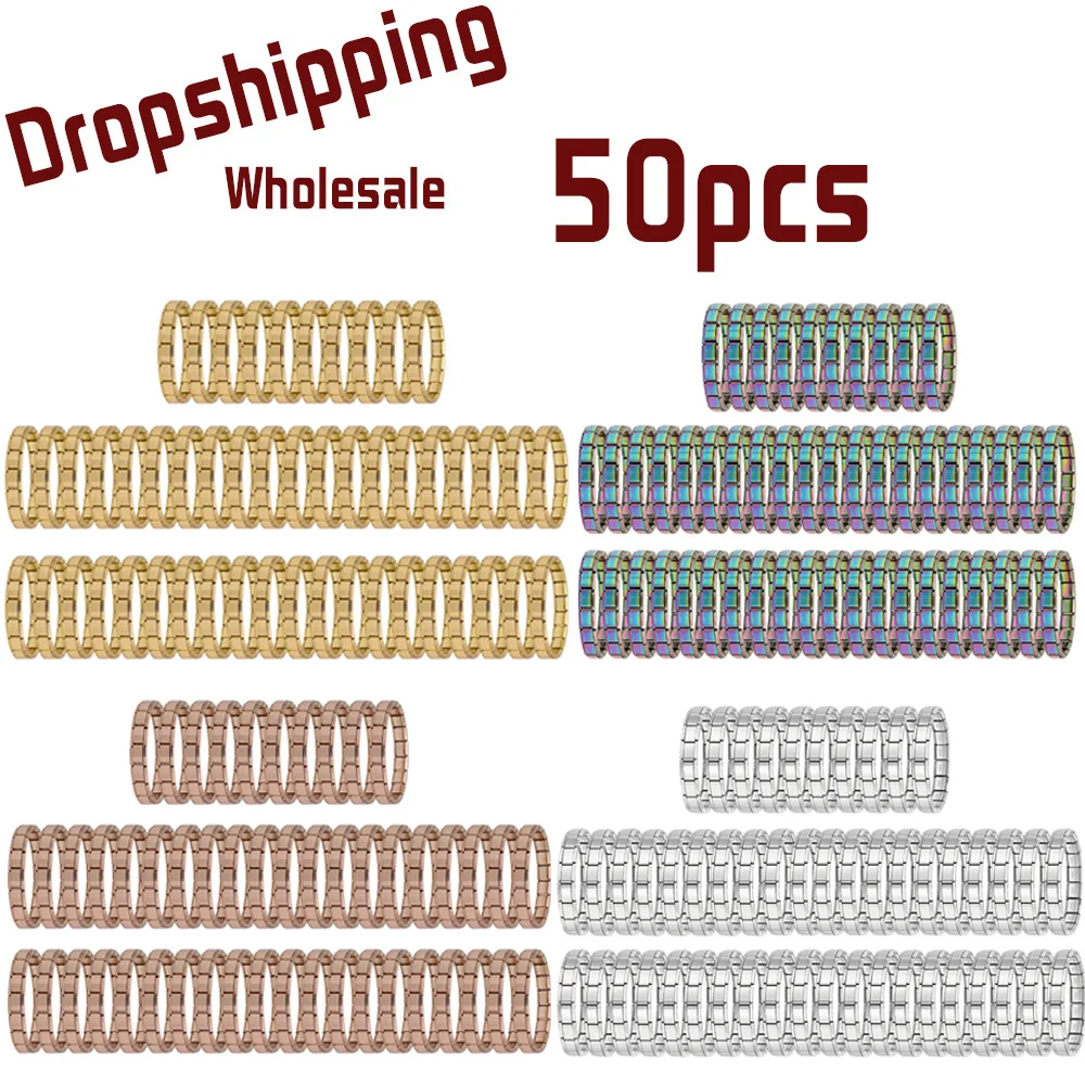 50pcs Italian Charm Stainless Steel 9mm Colorful Style Elastic Bracelet for Woman Men DIY Making GIft Dropshipping Wholesale