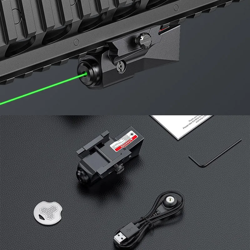 

Green Laser Sight with Magnetic Rechargeable Compatible with 21MM Picatinny Rail Big Switch And Single Mode Simple Reticle