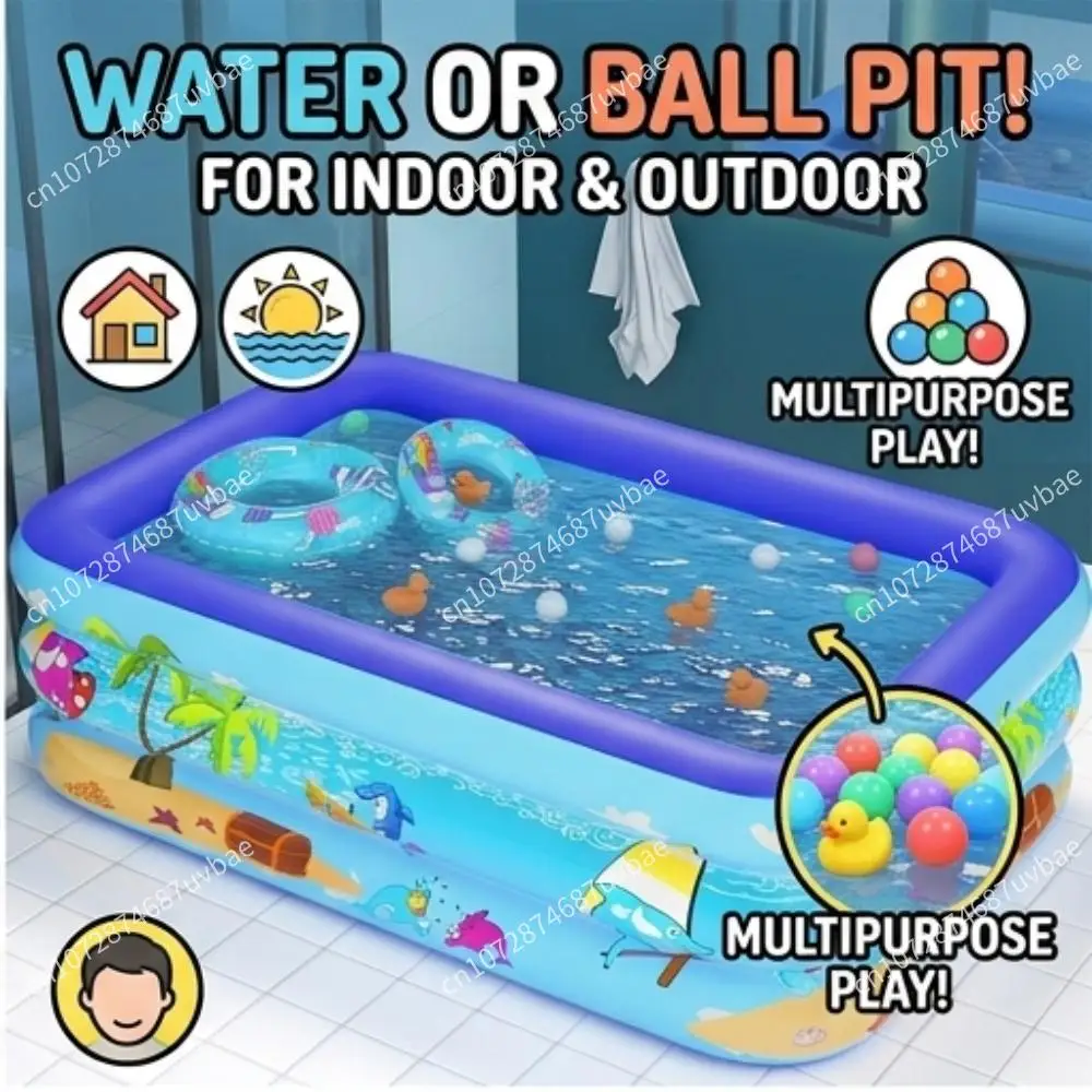 

Portable Ocean Theme Inflatable Pool For Kids S/M Thickened PVC Ball Pit For Indoor And Outdoor Summer Water Activity Fun