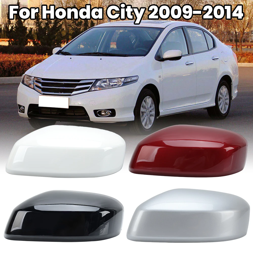 

Крышка бокового зеркала заднего вида для Honda City 2009 2010 2011-2014, черная, без отверстия для освещения, крышка зеркала на крыло, автомобильные аксессуары