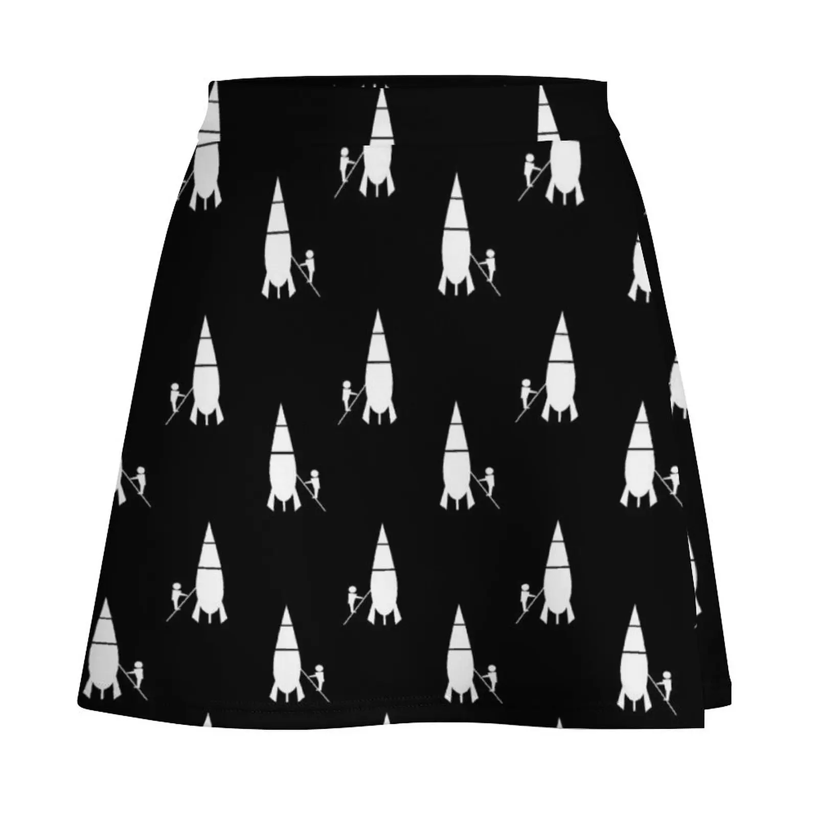 Rocket scientist wallpaper white on black Mini Skirt School skirt Short skirt woman