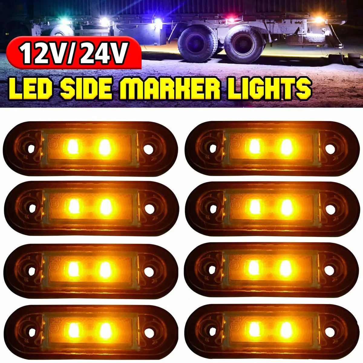 8Pcs Led Side Marke…