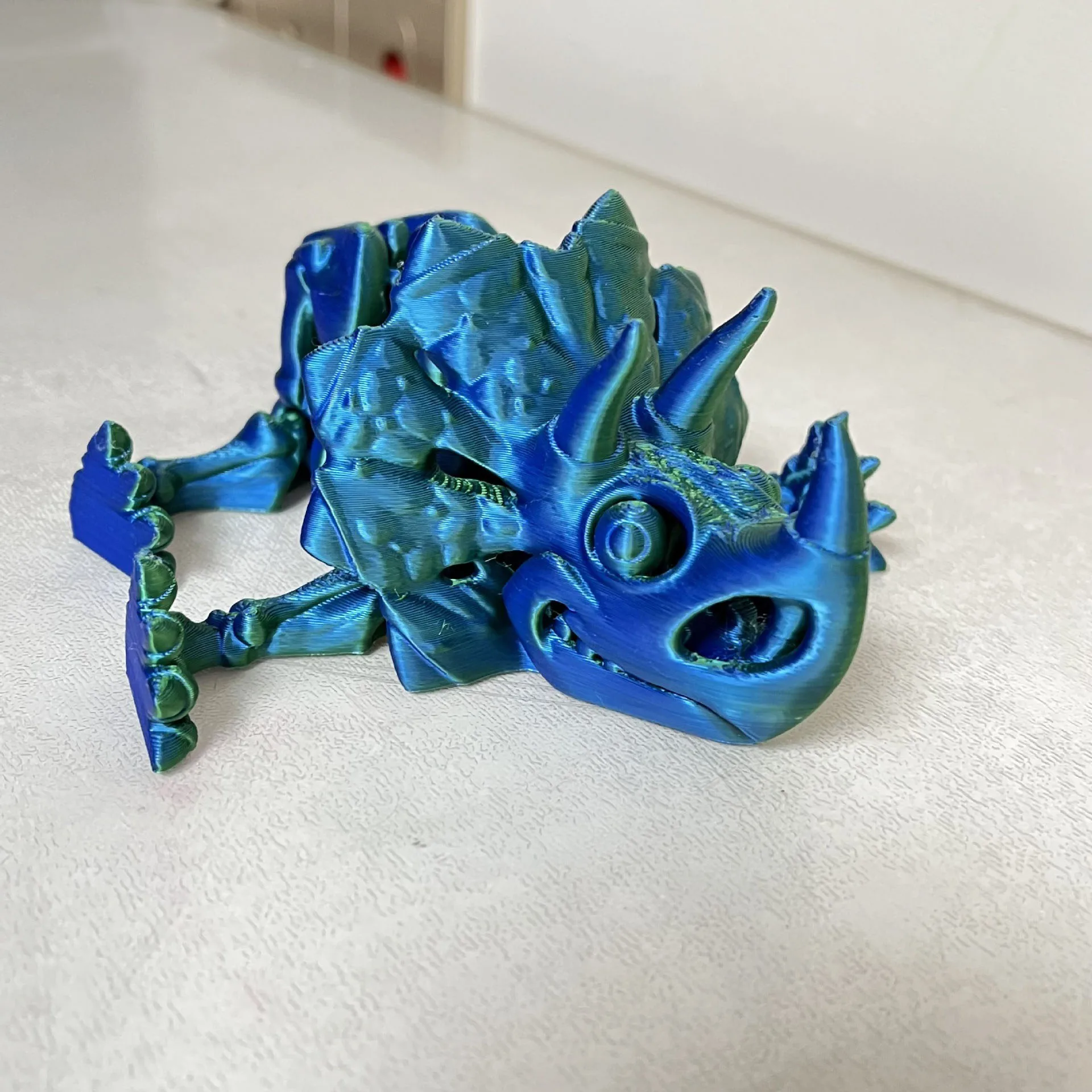 3D printing triangle dragon model Chinese Loong joint free activity creative collection desktop decoration animation model gift
