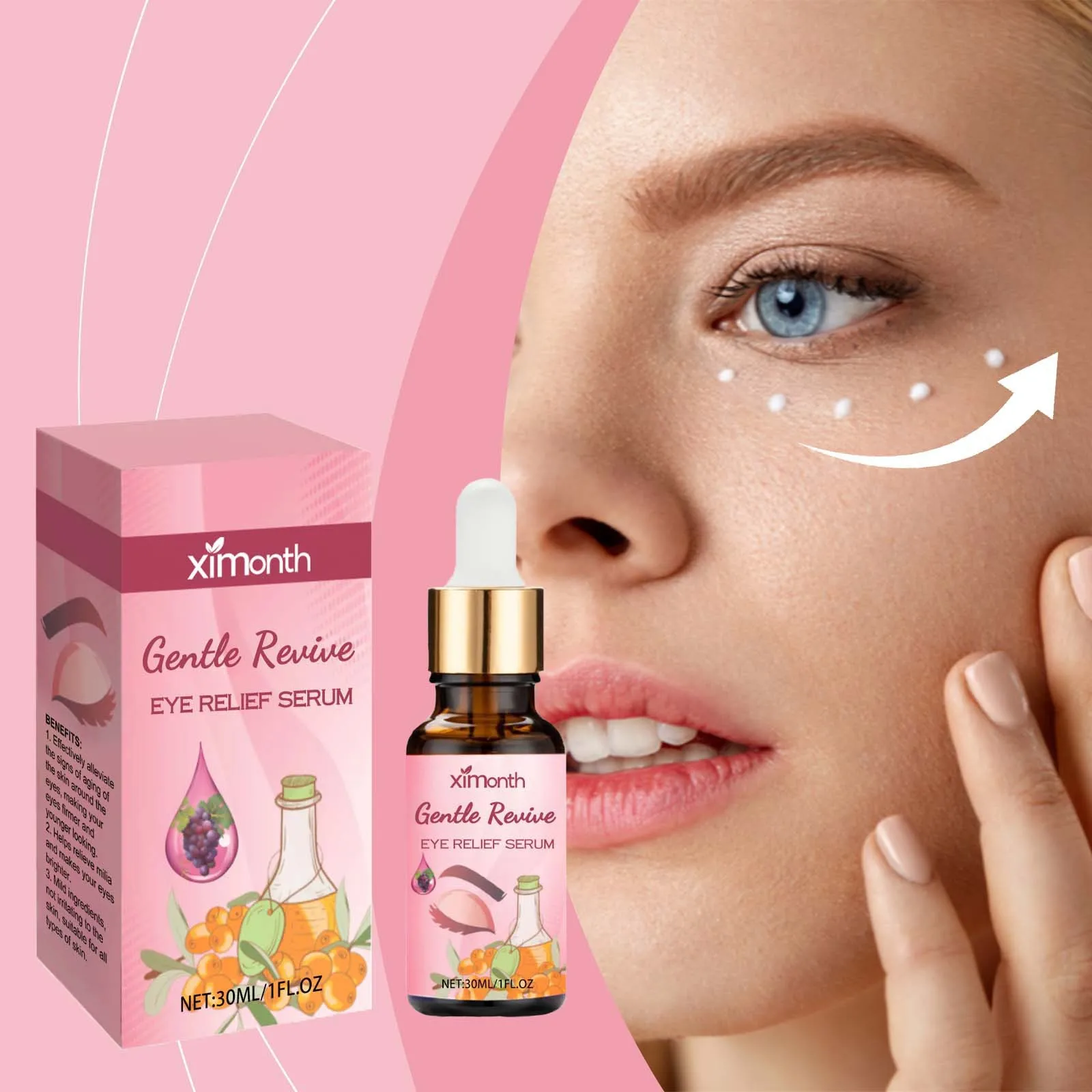 4 Stück/Set Ximonth Eye Care Essence spendet die Augenpartie, hellt feine Linien auf, spendet Feuchtigkeit und strafft die Haut auf. Augenpflege