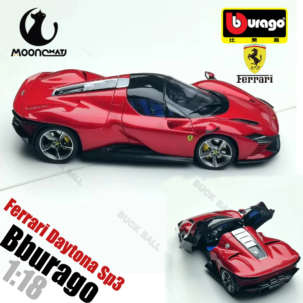 Bburago 1:18 Ferrari SP3 Daytona Diecast Car Model Alloy Luxury Vehicle Sports Car Static Simulation Model Car Collection Gift