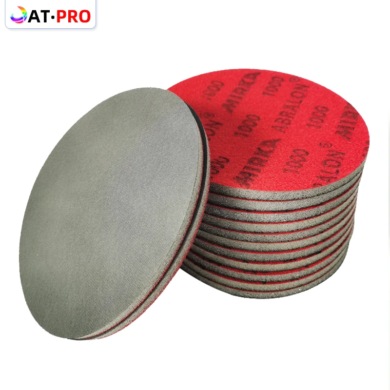 

6 Inch 150mm Finland Mirka Sponge Sandpaper Round Self-adhesive Flocking Car Paint Polishing Beauty Sandpaper