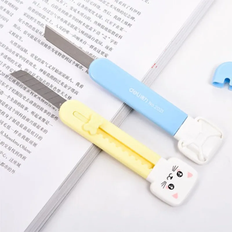 2 uds. Cute Little Knife capacitable estudiante Mini Portable cuchillo sobre abrecartas cortador de papel 2021