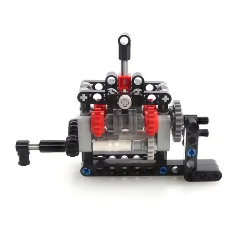 MOC DIY 4-Gang-Getriebe-Bausteine, technisches Modell, M-Motor, Schaltgetriebe, STEM, Lernspielzeug, Leistungsfunktionen