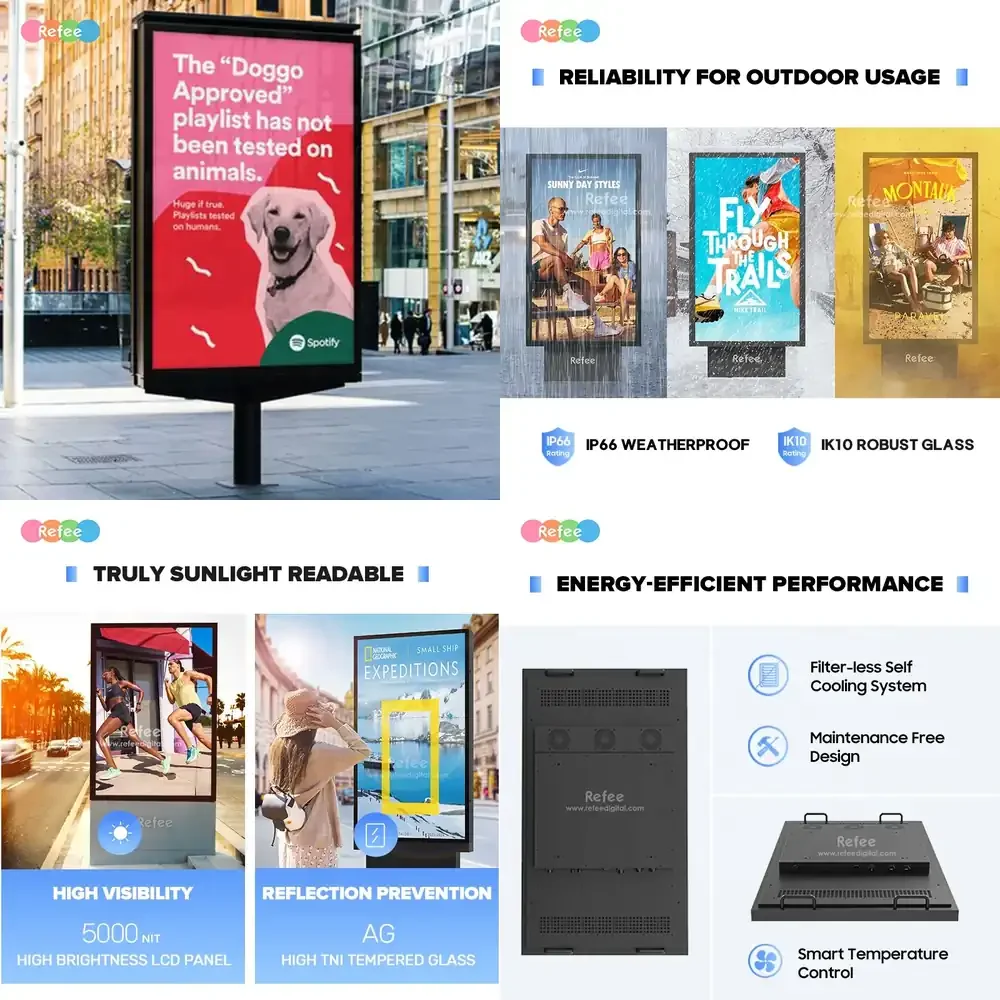 

Floor Stand IP66 Waterproof Outdoor Digital Signage LCD Advertising Display Kiosk Customizable Shopping Mall