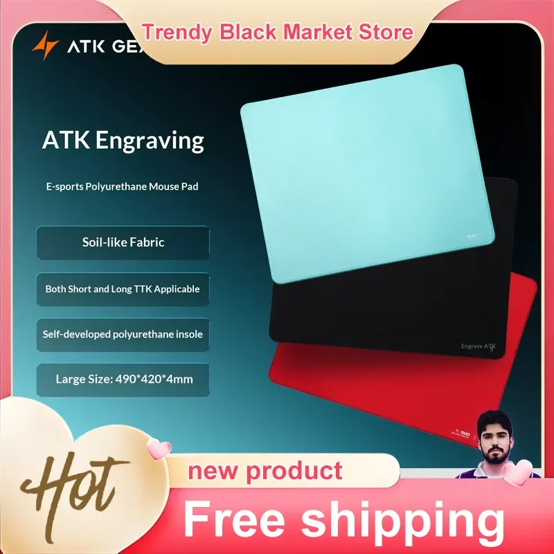 ATK Large Gaming Mouse Pad High Density Woven Fiber Polyurethane Extended Balanced Mousepad For Esports Gaming Office Valorant