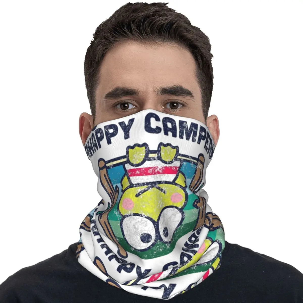 Womens Keroppi Happy Camper Balaclava Running Travel Face Cover Mask Men Fashion Anti-UV Bicycle Mask Soft Motorcycle Scarves