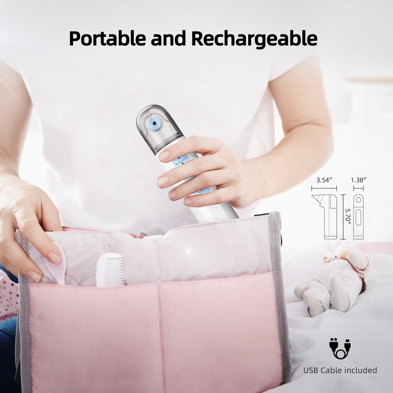 Babyword Electric Baby Nasal Aspirator Low Noise Night Light Rechargeable Adjustable Nose Booger Sucker for Infants Babies