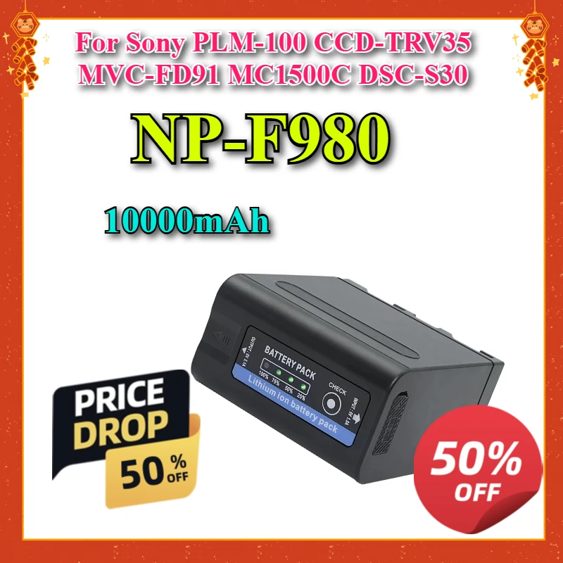 

10000 мАч NP-F980 для NP-F970 NP F960 NP F970 Аккумулятор с USB-выходом для зарядки Sony PLM-100 CCD-TRV35 MVC-FD91 MC1500C DSC-S30