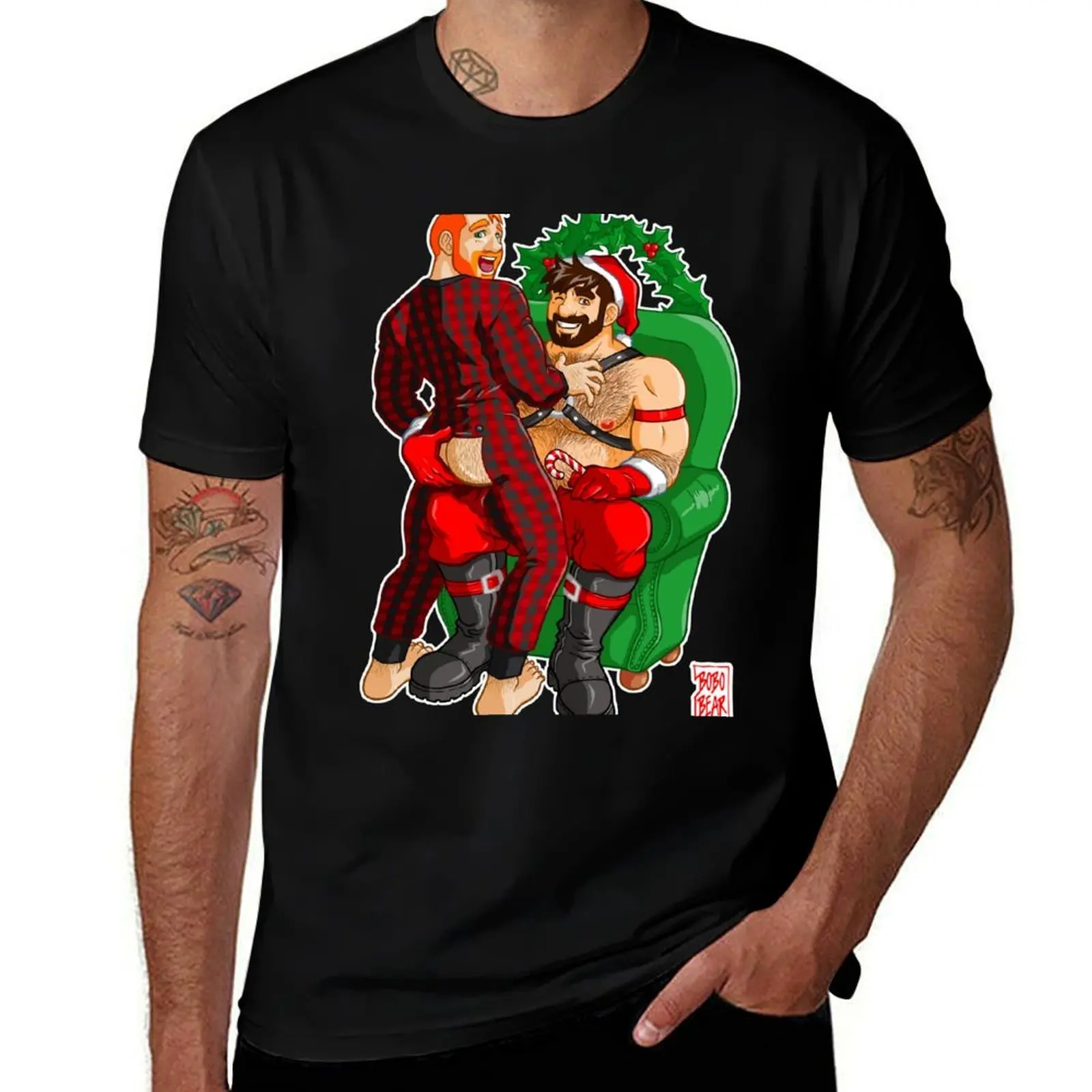 ADAM LIKES BUM FLAPS AT XMAS T-Shirt Trendy Casual Short Sleeve Shirt T-Shirt
