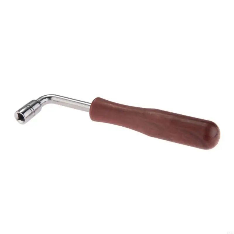 Stainless L Shaped Piano Tuning Spanner Wooden Handle Piano Tuning Hammer Wrench 