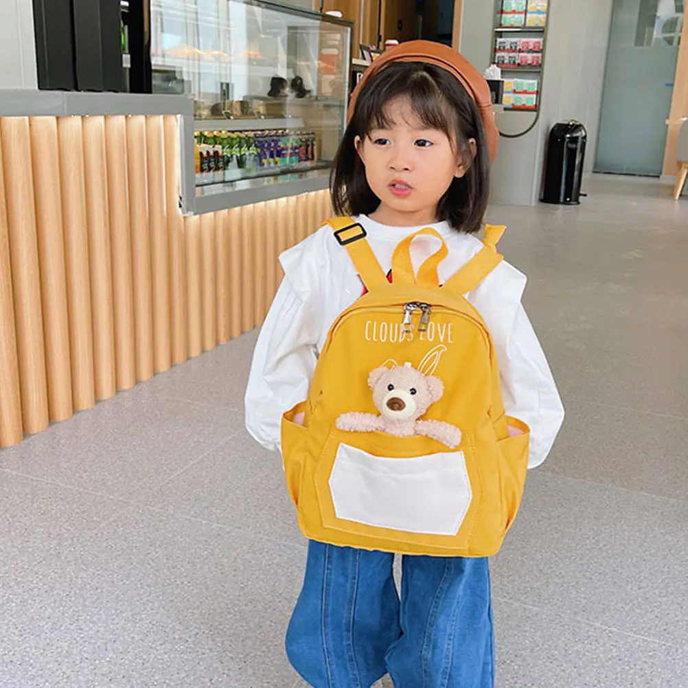 

Kids Backpack 2022 Cartoon Bear School Bag Adorable Kindergarten Bookbag for Girls Children Summer Travel Shopping Daily Use