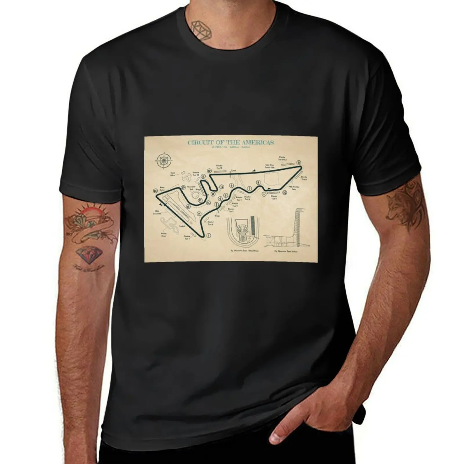 Circuit of the Americas (Parchment) T-Shirt sports fans sweat customizeds men clothes