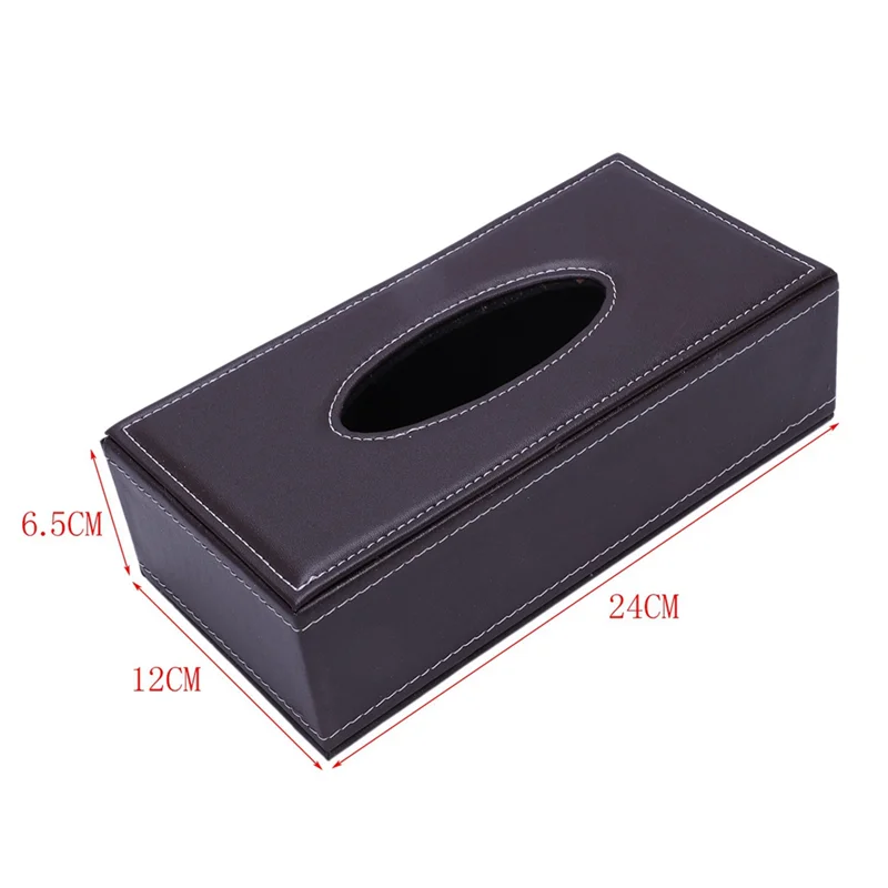 ABWR-3X Portable Leather Rectangular Tissue Cover Box Holders Case Pumping Paper Hotel Home Car Gift Brown