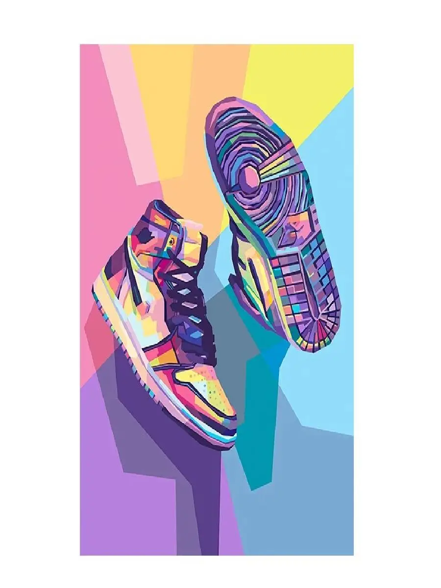 Fashion Sneakers Art Canvas Painting  Abstract Shoes Wall Art Prints for Home Decor Boys Room and Gifts  Modern Interior Poster