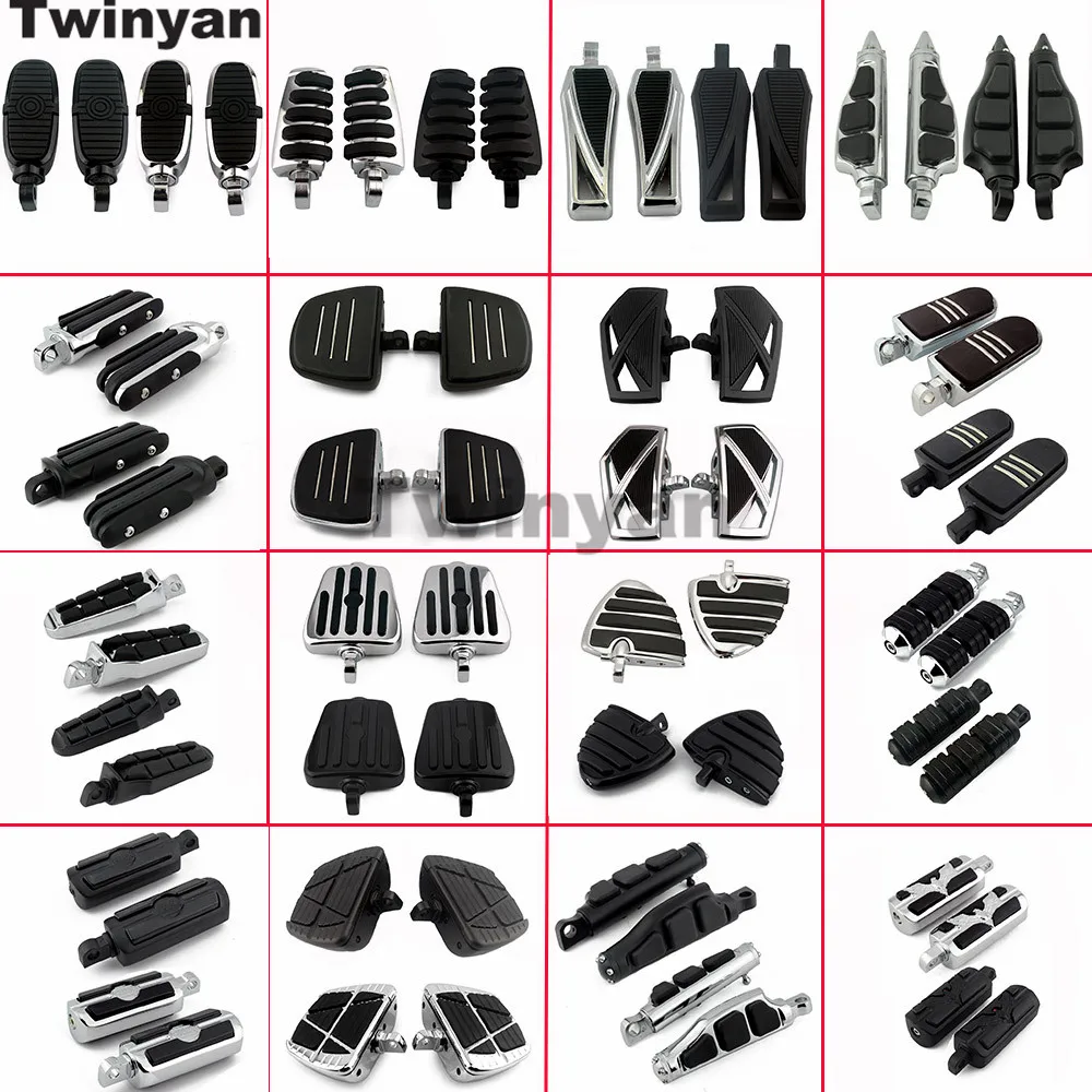 Reposapiés trasero para motocicleta, reposapiés para Harley Sportster Iron Touring personalizado Dyna Fat Bob Softail Fat Boy, 1 par