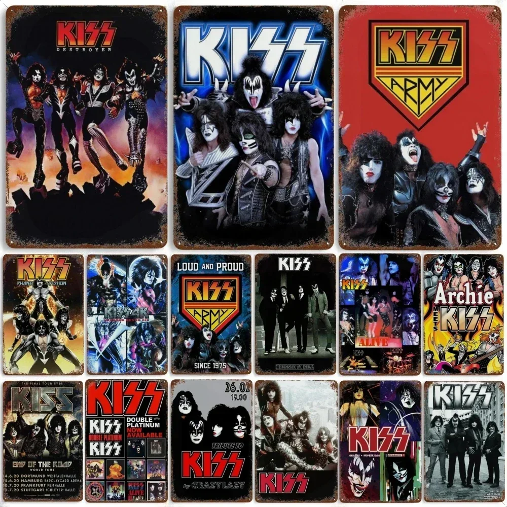 Vintage Kiss Destroyer Albums Rock Metal Aluminum Sign Plaque Decorative Plates Garage Club Man Cave Bar Home Cafe Wall Decor
