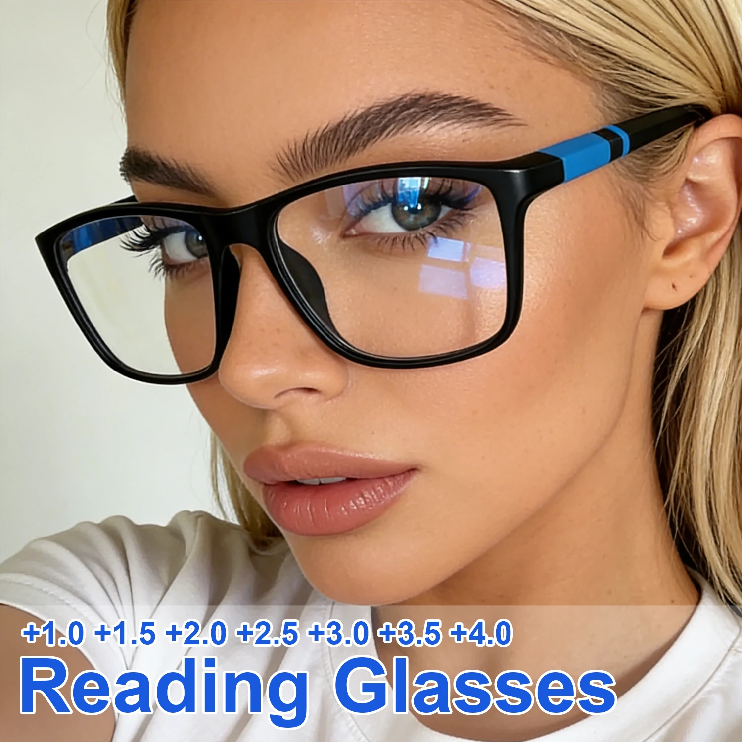 Square Frame Reading Glasses Blue Light Blocking Glasses Comfortable Spring Hinges Unisex Design Perfect for Computer Users